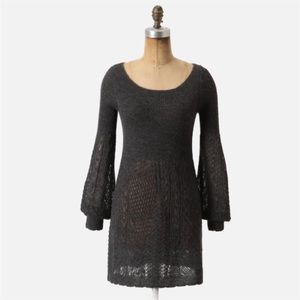 NWT Anthropologie Knitted & Knotted Alpaca Wool Bishop Sleeve Dress Sz M